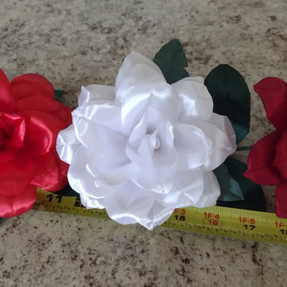 handmade ribbon flowers bouquet of 3 flowers